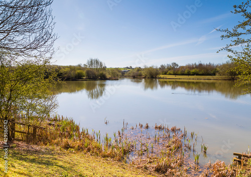 Countryside Lake / An image of a beautiful lake shot in the countryside at Frisby Lakes, Leicestershire, England, UK.