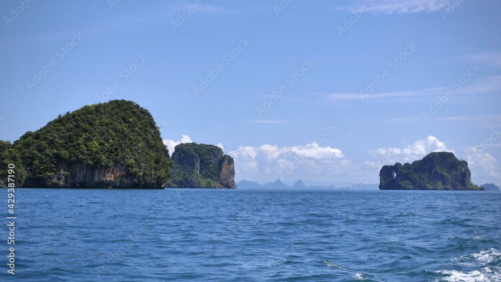 Beautiful limestone island in Andaman sea, The famous destination at Krabi Province, Thailand.