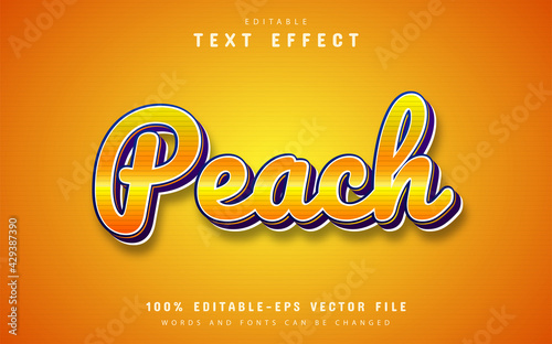 Peach text, editable 3d text effect