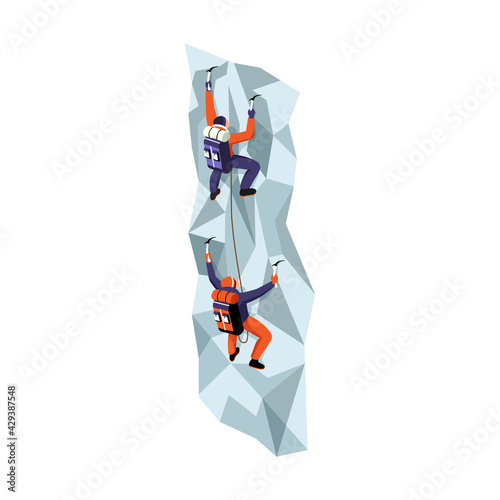 Rock Climbing Isometric Illustration