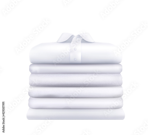 Realistic Clothes Stack Composition