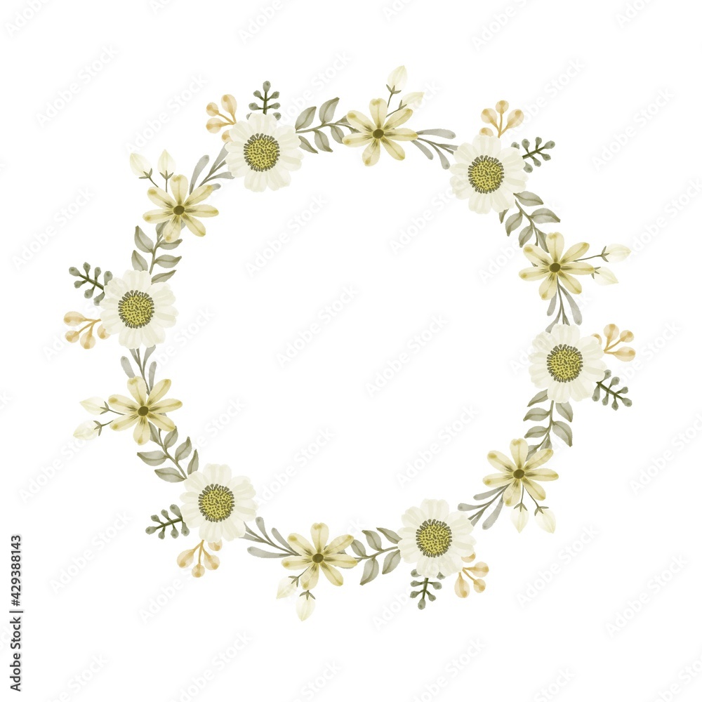 circle floral frame of soft yellow, floral vector design circle floral frame of soft yellow, floral vector design