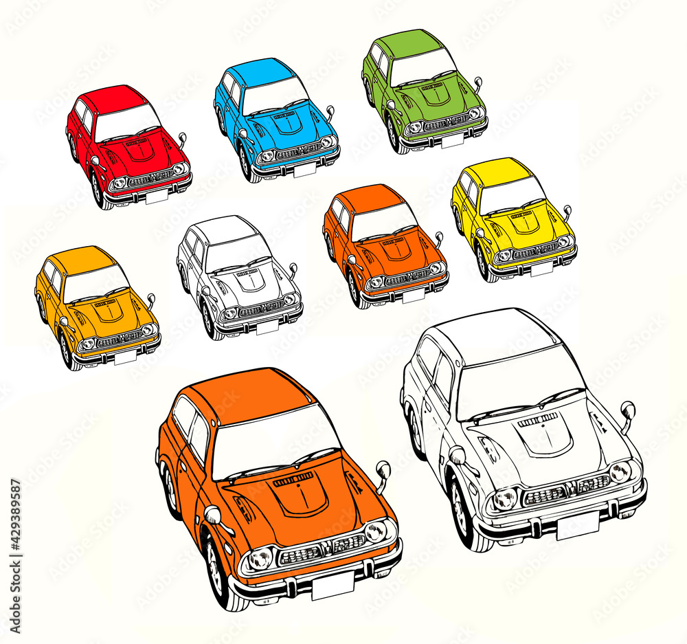 Naklejka premium クルマ,昭和,昔,レトロ,旧車、９種