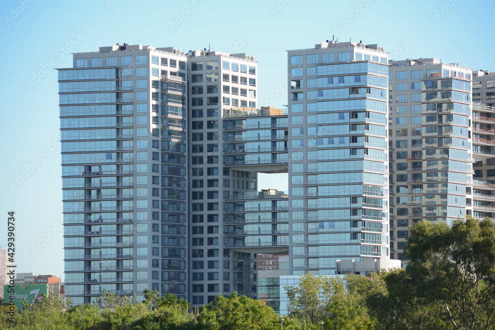 monoblocks buildings of the city of buenos aires