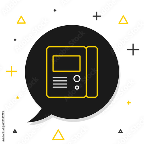 Line House intercom system icon isolated on white background. Colorful outline concept. Vector