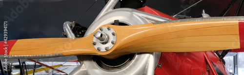 Photos Wooden propeller on a Vintage aircraft