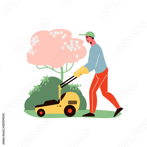 Grass Cutter Man Composition
