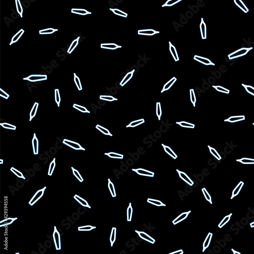 Line Eyebrow tweezers icon isolated seamless pattern on black background. Cosmetic tweezers for ingrown hair. Vector