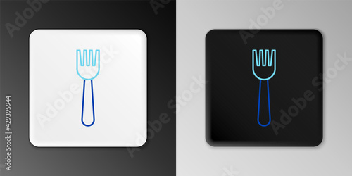Line Disposable plastic fork icon isolated on grey background. Colorful outline concept. Vector