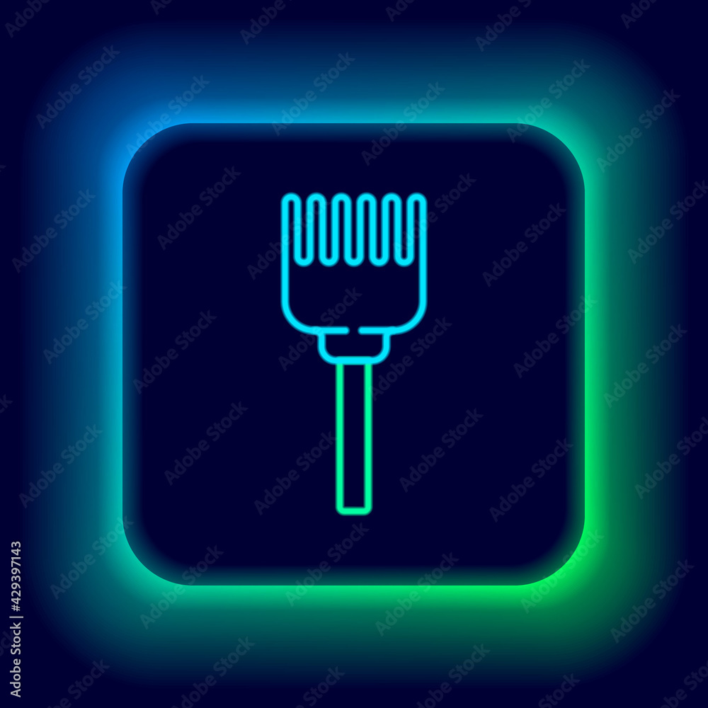 Glowing neon line Hairbrush icon isolated on black background. Comb hair sign. Barber symbol. Colorful outline concept. Vector Glowing neon line Hairbrush icon isolated on black background. Comb hair sign. Barber symbol. Colorful outline concept. Vector