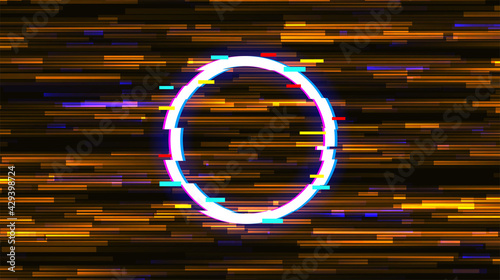 Vector glitch on a black background. Abstract texture.