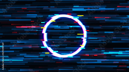 Vector glitch on a black background. Abstract texture.