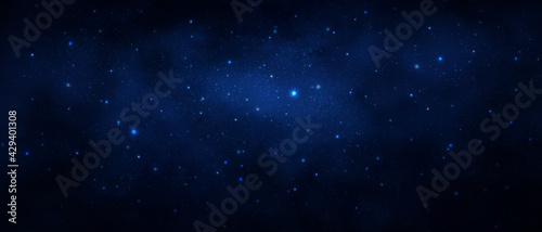 Dark blue and black starry universe background