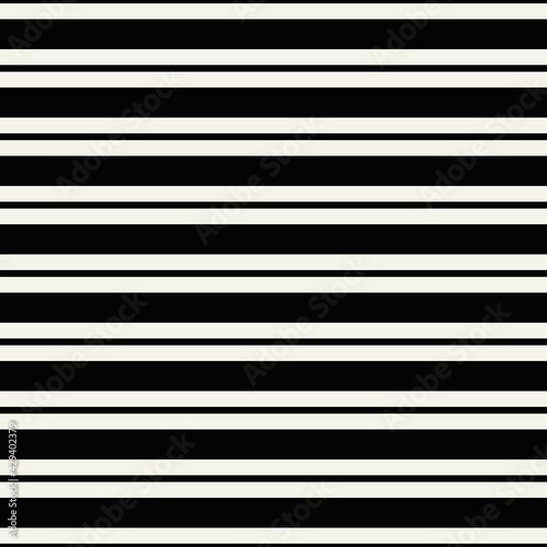Horizontal lines pattern. Seamless and vector monochrome lines.
