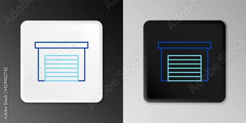 Line Garage icon isolated on grey background. Colorful outline concept. Vector © vector_v