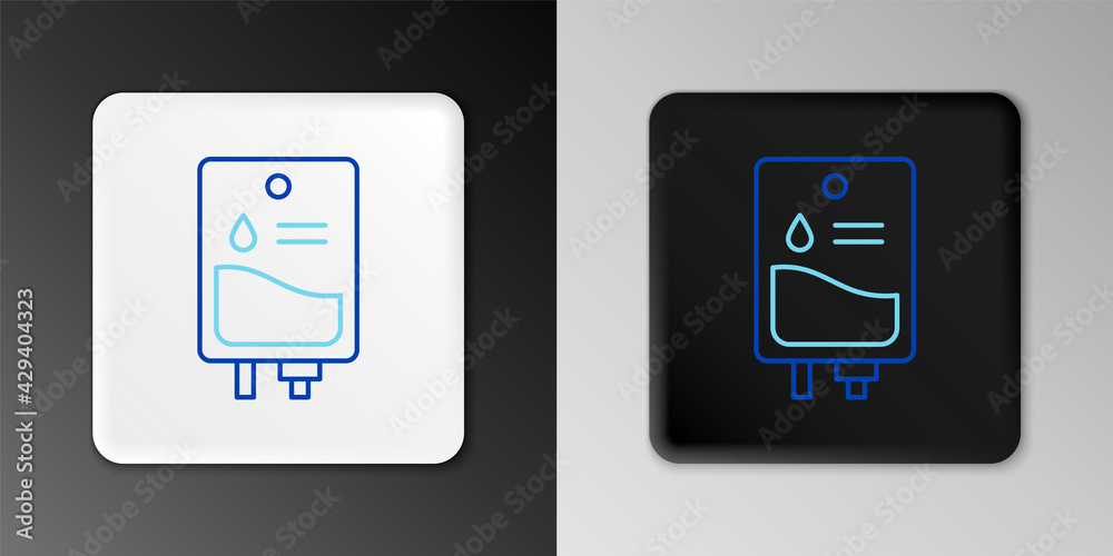 Line IV bag icon isolated on grey background. Blood bag. Donate blood concept. The concept of treatment and therapy, chemotherapy. Colorful outline concept. Vector