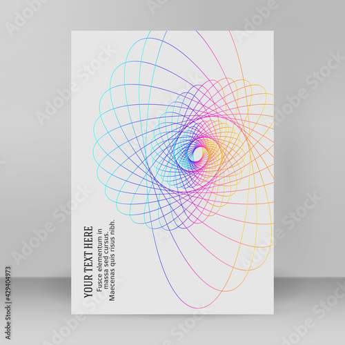 Abstract spiral rainbow design element on white background of twist lines. Vector Illustration eps 10 Golden ratio traditional proportions vector icon Fibonacci spiral. for elegant business card