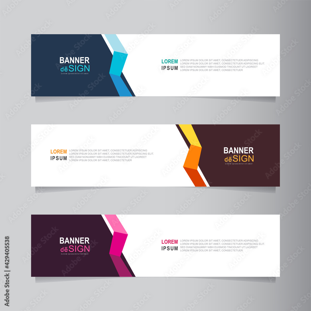 Vector abstract web banner design template, minimal geometric background
