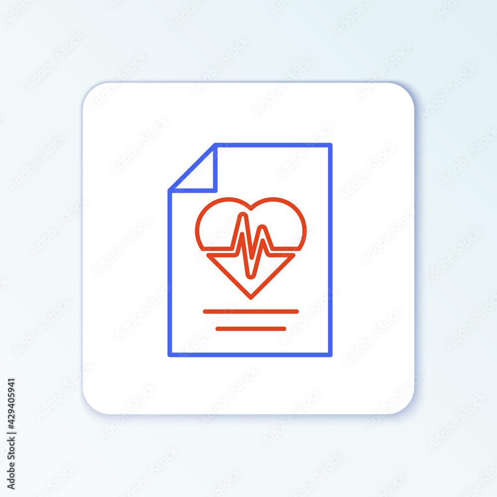 Line Health insurance icon isolated on white background. Patient protection. Security, safety, protection, protect concept. Colorful outline concept. Vector Line Health insurance icon isolated on white background. Patient protection. Security, safety, protection, protect concept. Colorful outline concept. Vector