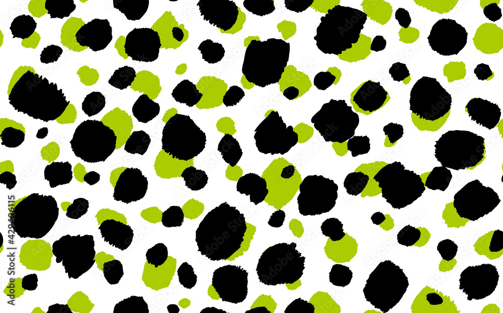 Fototapeta premium Abstract modern leopard seamless pattern. Animals trendy background. Green and black decorative vector stock illustration for print, card, postcard, fabric, textile. Modern ornament of stylized skin