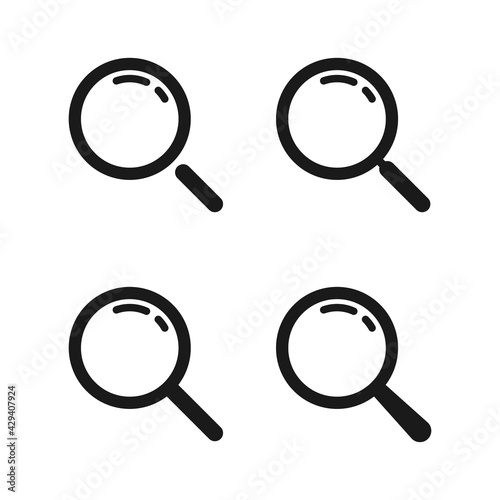 Loupe. Magnifying glass vector icons. Search icon. Search symbols. Magnifying glass loupe icons. Vector illustration