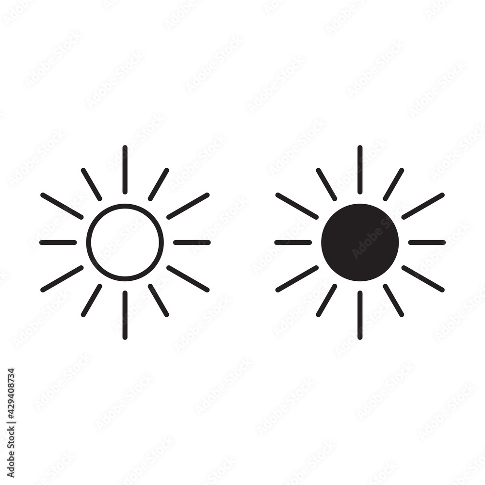 sun line vector icon