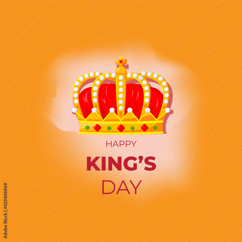 Vector illustration concept of King's Day celebrations in Netherlands. Dutch national holiday