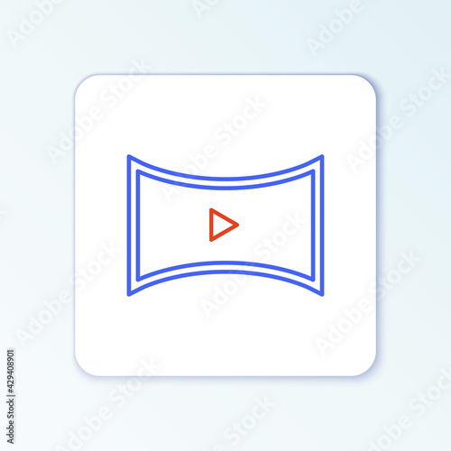 Free Download Line Online play video icon isolated on white background. Film strip with play sign. Colorful outline concept. Vector - GFXLoad