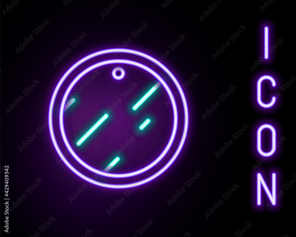 Glowing neon line Cutting board icon isolated on black background. Chopping Board symbol. Colorful outline concept. Vector Glowing neon line Cutting board icon isolated on black background. Chopping Board symbol. Colorful outline concept. Vector
