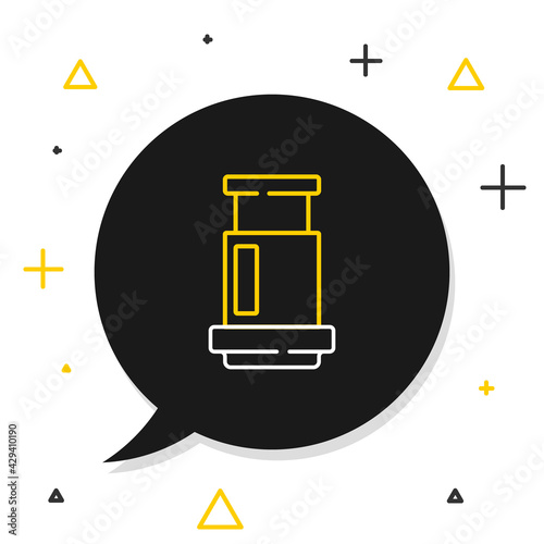 Line Aeropress coffee method icon isolated on white background. Device for brewing coffee. Colorful outline concept. Vector