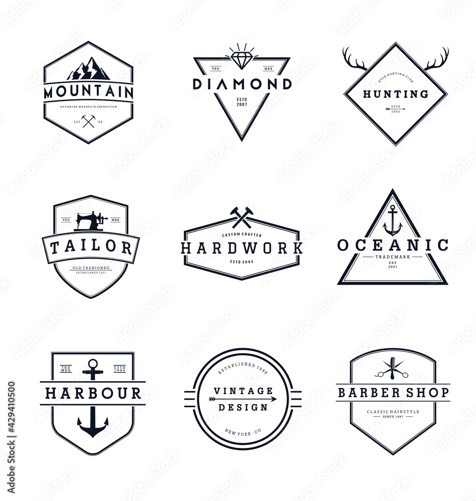 Vintage Badges Logo Collection