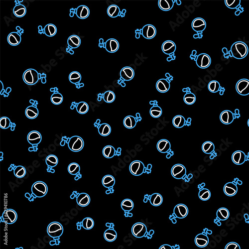 Line Perfume icon isolated seamless pattern on black background. Vector