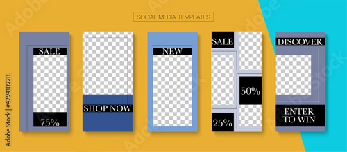 Social Stories Cool Vector Layout.