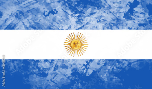 Grunge Argentina flag. Argentina flag with waving grunge texture.