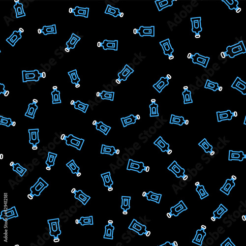 Line Orujo icon isolated seamless pattern on black background. Vector