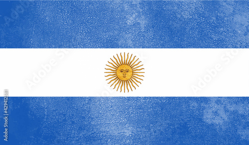 Grunge Argentina flag. Argentina flag with waving grunge texture.
