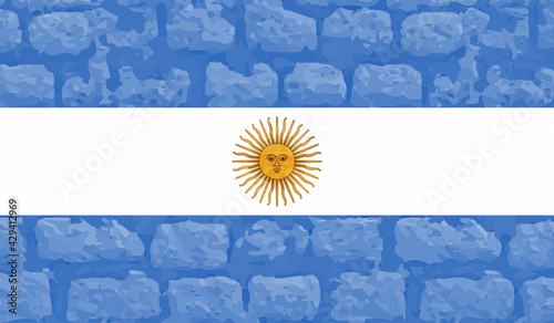 Grunge Argentina flag. Argentina flag with waving grunge texture.