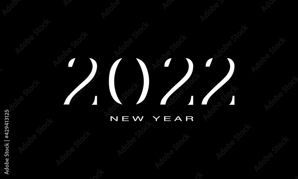 Happy new year 2022 Elegant golden text. Minimalistic vector illustration Happy new year 2022 Elegant golden text. Minimalistic vector illustration