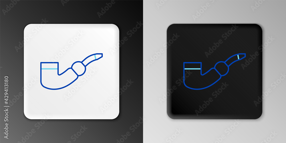 Line Smoking pipe icon isolated on grey background. Tobacco pipe. Colorful outline concept. Vector
