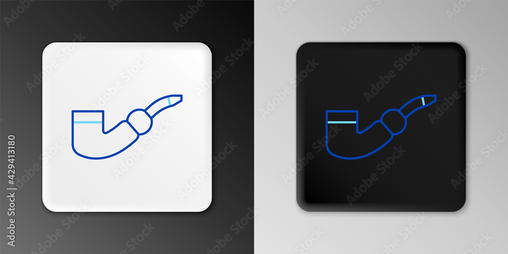 Line Smoking pipe icon isolated on grey background. Tobacco pipe. Colorful outline concept. Vector Line Smoking pipe icon isolated on grey background. Tobacco pipe. Colorful outline concept. Vector