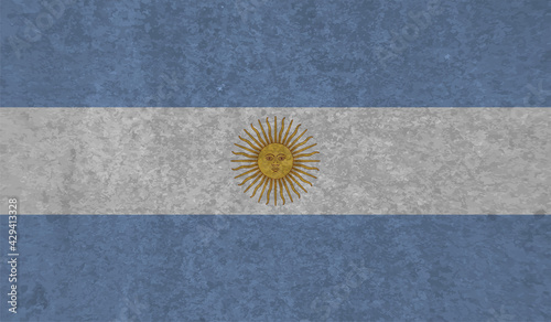 Grunge Argentina flag. Argentina flag with waving grunge texture.