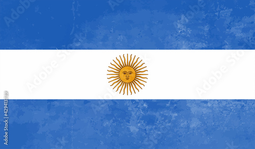 Grunge Argentina flag. Argentina flag with waving grunge texture.