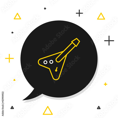 Line Electric bass guitar icon isolated on white background. Colorful outline concept. Vector