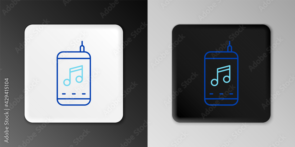 Line Music player icon isolated on grey background. Portable music device. Colorful outline concept. Vector Line Music player icon isolated on grey background. Portable music device. Colorful outline concept. Vector