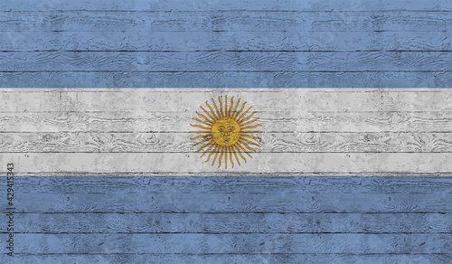 Grunge Argentina flag. Argentina flag with waving grunge texture.