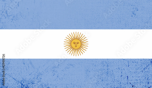 Grunge Argentina flag. Argentina flag with waving grunge texture.