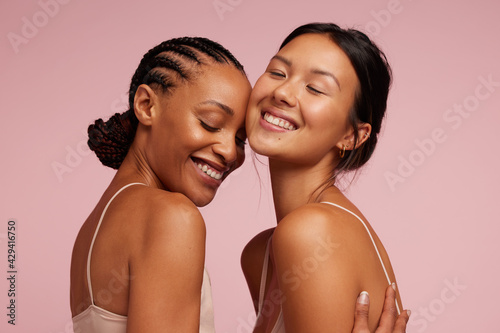 Beautiful women with clean and clear skin