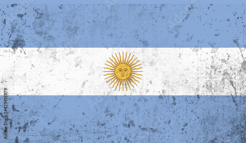 Grunge Argentina flag. Argentina flag with waving grunge texture.