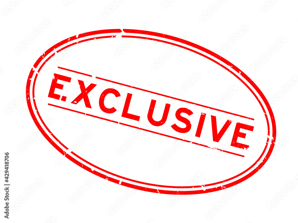 Grunge red exclusive word oval rubber seal stamp on white background Grunge red exclusive word oval rubber seal stamp on white background