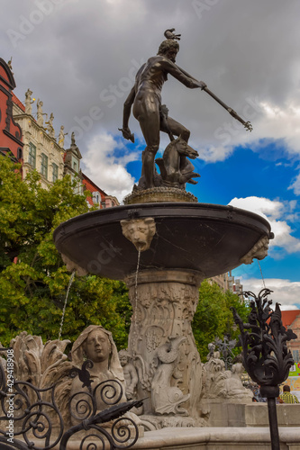 fountain in the center of the city